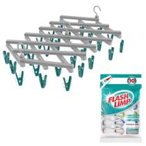 Kit Varal Extensível Retrátil + 10 Prendedores Emborrachados