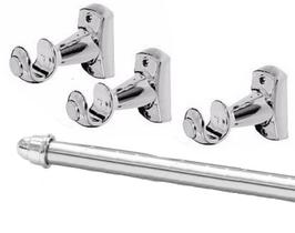 Kit Varão 1,50 Metro Para Cortina 19Mm Cromado Kit Varão 1,50 Metro Para Cortina 19Mm Cromado