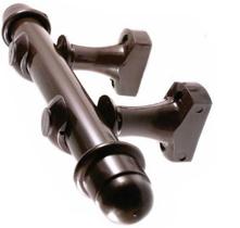 Kit Varão 1,50 Metro para Cortina 19mm Imbuia Kit Varão 1,50 Metro para Cortina 19mm Imbuia