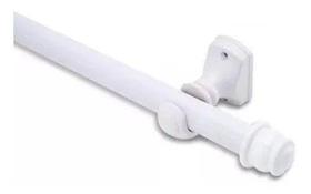 Kit Varão 2 Metros SIMPLES 19mm Para Cortina Branco - TUCA CASA