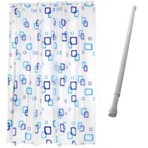 Kit Varão Bastão Extensível Cortina Box Banheiro 177x180 cm