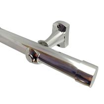 Kit varão de aço simples metalizado 2 metros 28mm 3 suportes c/ emenda