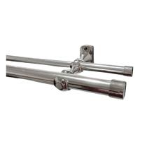 Kit varão de cortina metalizado duplo 1 metro 19mm 2 suportes Kit varão de cortina metalizado duplo 1 metro 19mm 2 suportes