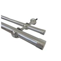 Kit varão de cortina metalizado duplo 1 metro 19mm ecowood 2 suportes Kit varão de cortina metalizado duplo 1 metro 19mm ecowood 2 suportes