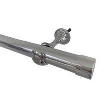 Kit varão de cortina simples metalizado de aço 1 metro 19mm ecowood 2 suportes Kit varão de cortina simples metalizado de aço 1 metro 19mm ecowood 2 suportes