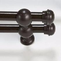 Kit Varão Duplo 1,5m Tabaco - 2 Barras, Suportes, Ponteiras Kit Varão Duplo 1,5m Tabaco - 2 Barras, Suportes, Ponteiras