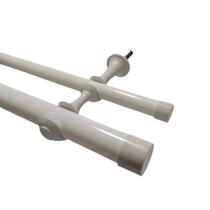 Kit varão duplo de aço 1 metro 28mm ecowood com pintura eletrostática