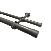 Kit varão duplo de aço 1 metro 28mm ecowood com pintura eletrostática