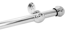 Kit Varão Simples Grosso 2 Metros Cromado 28mm Para Cortina Kit Varão Simples Grosso 2 Metros Cromado 28mm Para Cortina