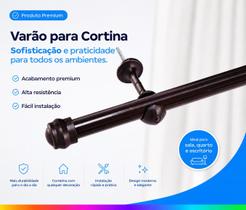 Kit Varão Simples Metálico 2 Metros 19mm para Cortina Completo com Suportes Kit Varão Simples Metálico 2 Metros 19mm para Cortina Completo com Suportes