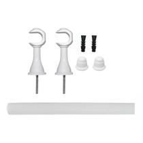 Kit Varão Suporte Simples Cortina Ponteira 19mmX2M Branco