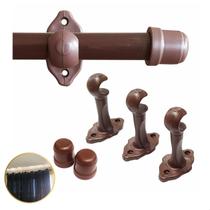 Kit Varão Varal Simples 1,50 metro 28mm para cortina Sala Quarto Cozinha Completo Com kit de instalação Kit Varão Varal Simples 1,50 metro 28mm para cortina Sala Quarto Cozinha Completo Com kit de instalação