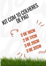 KIT VARIADO COLHER DE PAU COM 10 UNIDADES (2de10cm, 2de17cm,3de25cm,3de32cm KIT VARIADO COLHER DE PAU COM 10 UNIDADES (2de10cm, 2de17cm,3de25cm,3de32cm