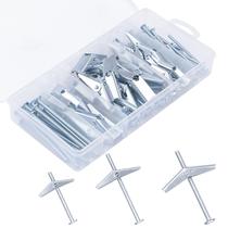 Kit variado de âncoras de drywall KURUI 44 peças de parafusos de alavanca e porca de asa
