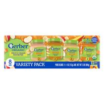 Kit Variado de Papinhas Orgânicas Gerber para Bebês 8x113ml