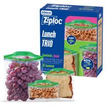 Kit Variado Trio Ziploc para Lanches com 225 Sacos