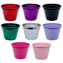 Kit Vasinho Cachepot Em Aluminio 16x13 cm 5 Unidades