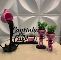 Kit vasinhos Cantinho do Café bob xícara flutuante já com plantinhas, base reforçada.