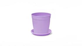 Kit Vaso Aquarela Lilas Claro Com Prato Com 6 Unidades