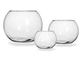 Kit Vaso Aquário Redondo Pequeno, Médio e Gigante Decoração 3 Peças