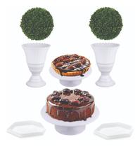 Kit Vaso Boleiras Plantas Artificiais Inclusa Decoração 8 Pç Kit Vaso Boleiras Plantas Artificiais Inclusa Decoração 8 Pç