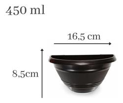 kit Vaso de Parede Preto 450 ml com 12 Peças