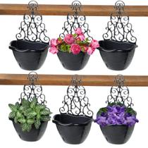 Kit Vaso De Plantas Modelo Arandela 2,5 Litros Preto de Parede