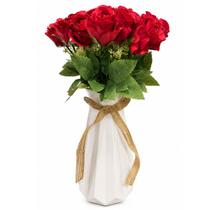 Kit Vaso Decorativo Com Buque Flores Artificiais Realistas decoração minimalista para casa escritórios vasos para estante centro de mesa