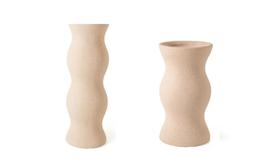 Kit Vaso Em Cerâmica Rústica G+P