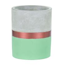 Kit Vaso Menta e Cobre em Cimento - 3 Peças - Mart