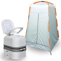 Kit Vaso Portatil Porta Potti Ecocamp Comfort 24 L + Barraca Banheiro Portatil Trocador Nautika