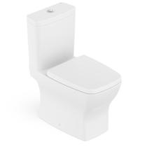 Kit Vaso Sanitário Com Caixa Acoplada Assento Termofixo E Acessórios De Instalação Boss Blanco Mate Celite