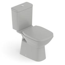 Kit Vaso Sanitário com Caixa Acoplada e Assento Soft Close Debba Classic Roca Cinza/Stone Fosco Kit Vaso Sanitário com Caixa Acoplada e Assento Soft Close Debba Classic Roca Cinza/Stone Fosco