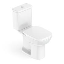 Kit Vaso Sanitário com Caixa Acoplada e Assento Soft Close Debba Square Roca Branco/Brilhante Kit Vaso Sanitário com Caixa Acoplada e Assento Soft Close Debba Square Roca Branco/Brilhante