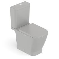 Kit Vaso Sanitário com Caixa Acoplada e Assento Soft Close Gap Roca Cinza/Stone Fosco Kit Vaso Sanitário com Caixa Acoplada e Assento Soft Close Gap Roca Cinza/Stone Fosco