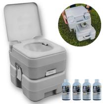 Kit Vaso Sanitario Kala Portatil 20 Litros Porta Potti + 4 Eco Bac Bus Ntk 250ml Camping