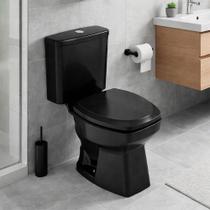 Kit Vaso Sanitário Roca Incepa Thema, SoftClose, Duplo acionamento 3/6L, Preto Brilho