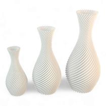 Kit Vasos De Plantas Artificias Jarro Espiral Decoração Sala Decorações Enfeite