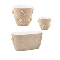 Kit Vasos de Plantas Flores 3 Cachepots Decorativos P M G Floreira de Mesa Plástico Plasvale