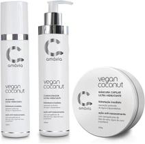 Kit vegan coconut shampoo + condicionador + máscara amávia