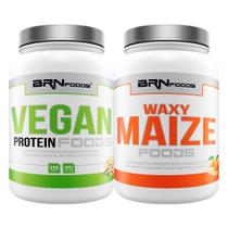 KIT Vegan Protein 500g + Waxy Maize 1kg Tangerina - BRN FOODS