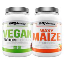 KIT Vegan Protein 500g + Waxy Maize 1kg Tangerina - BRN FOODS