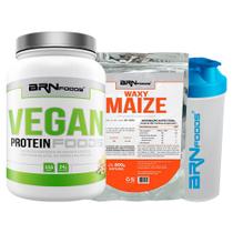 KIT Vegan Protein 500g + Waxy Maize 800g + Coqueteleira - BRN FOODS