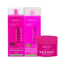 Kit Vegan7 Shampoo 250ml + Condicionador 250ml + Máscara 300g Knut