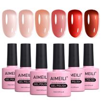 Kit vegano de esmalte em gel AIMEILI 6 cores Soak Off Kit vegano de esmalte em gel AIMEILI 6 cores Soak Off