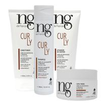 Kit Vegano Ng De France Curly Shampoo cabelos cacheados e crespos + Condicionador + Máscara + Ativador Cachos