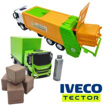 Kit Veículos De Brinquedo Realista Para Crianças Caminhão Baú E Acessórios + Caminhão Do Lixo