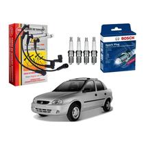 Kit Vela Cabo Bosch Corsa Classic 1.0 Flex 2005 A 2010