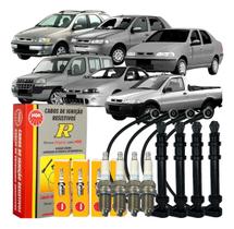 Kit Vela + Cabo Ignição Brava Marea Palio 1.6 1999 À 2003