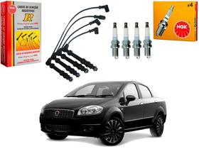 Kit vela cabo ngk original fiat linea 1.9 16v 2008 a 2016